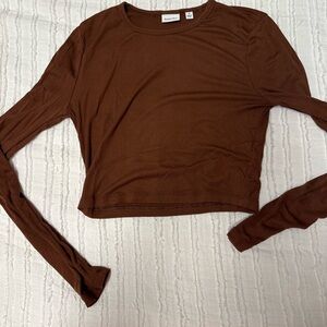 Brown Long Sleeve Women's Top